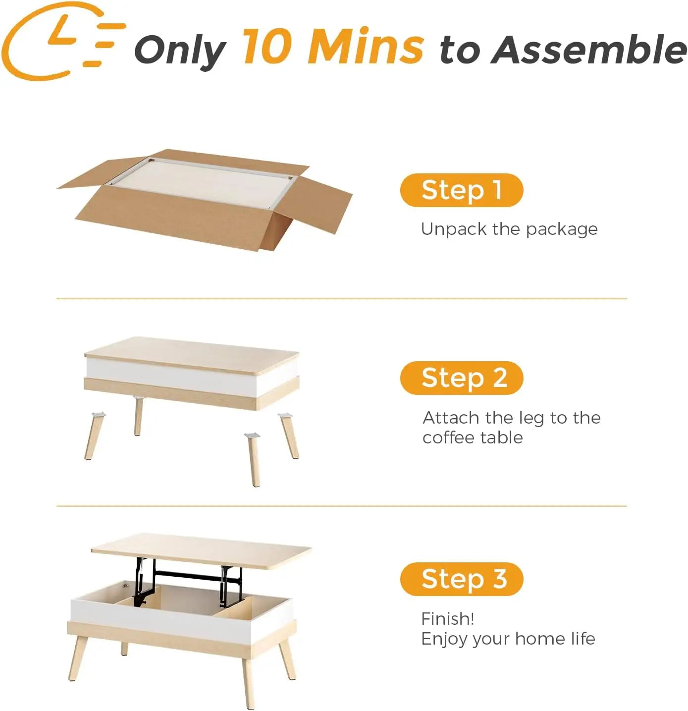 Raised top coffee table