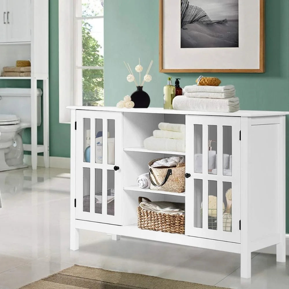 Tangkula White TV Stand