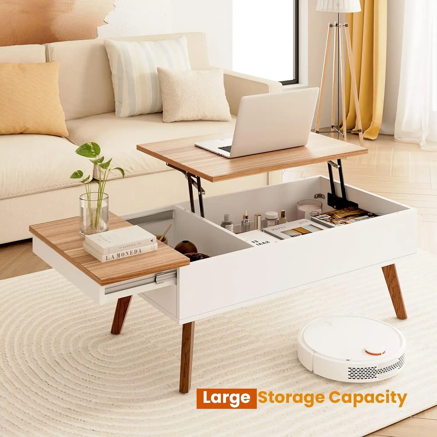 Raised top coffee table