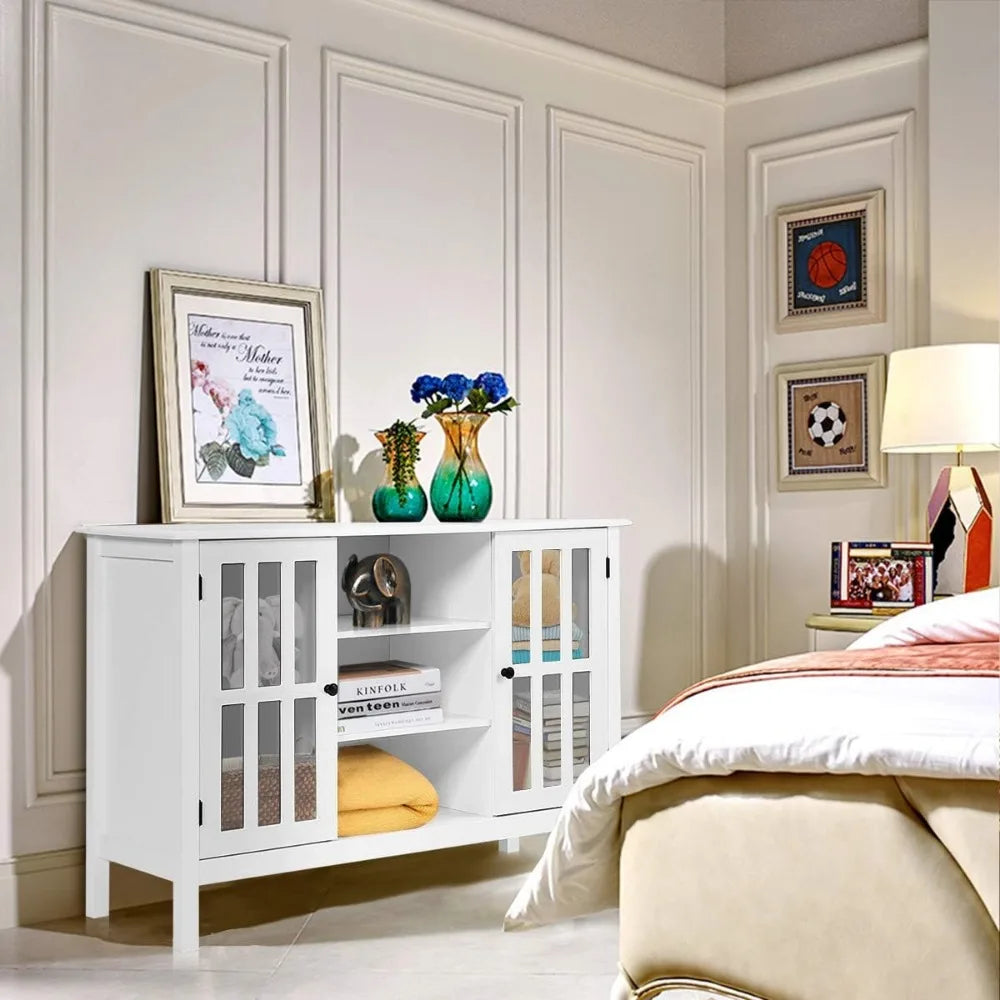 Tangkula White TV Stand