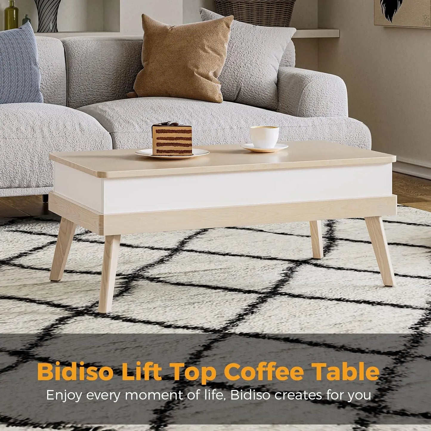 Raised top coffee table