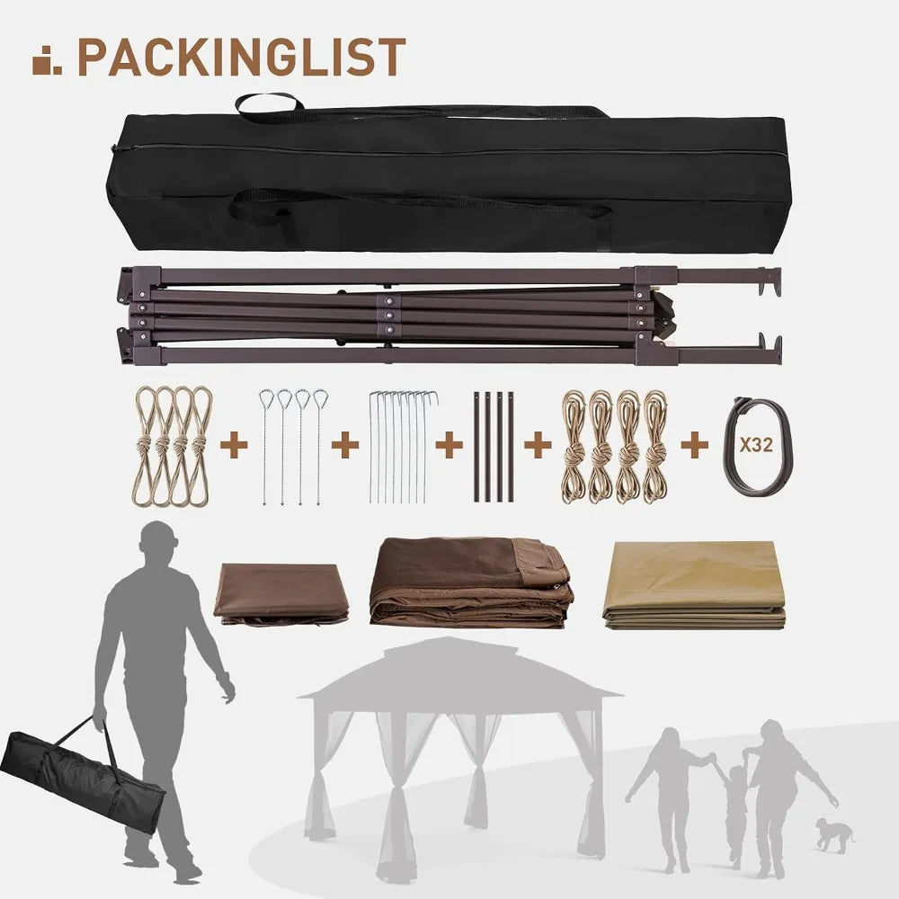 Pop Up Patio Gazebo Canopy Tent with Sidewalls