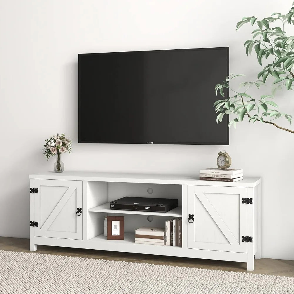 Entertainment Center for 70 Inch TV With 2 Doors and Open Shelves