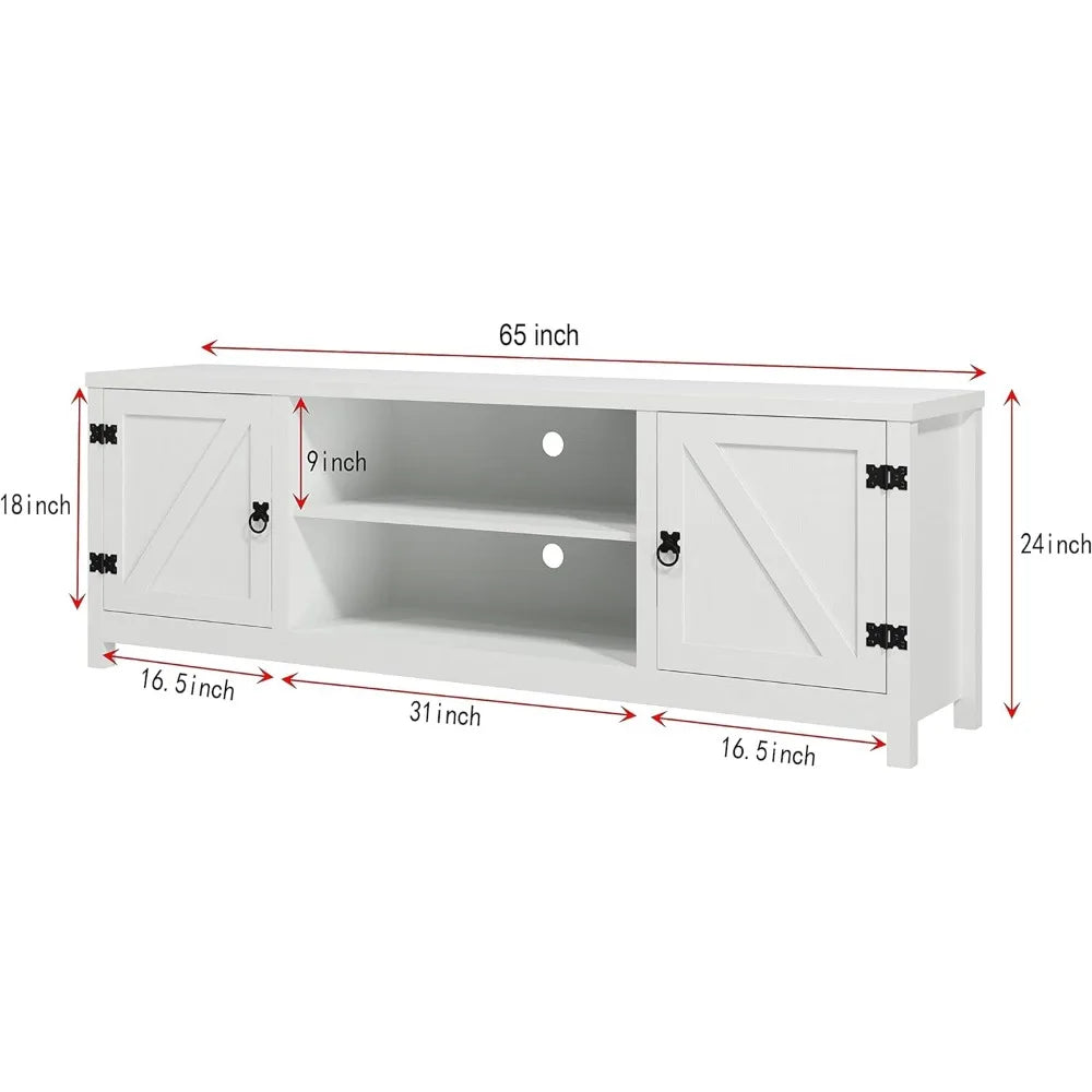 Entertainment Center for 70 Inch TV With 2 Doors and Open Shelves