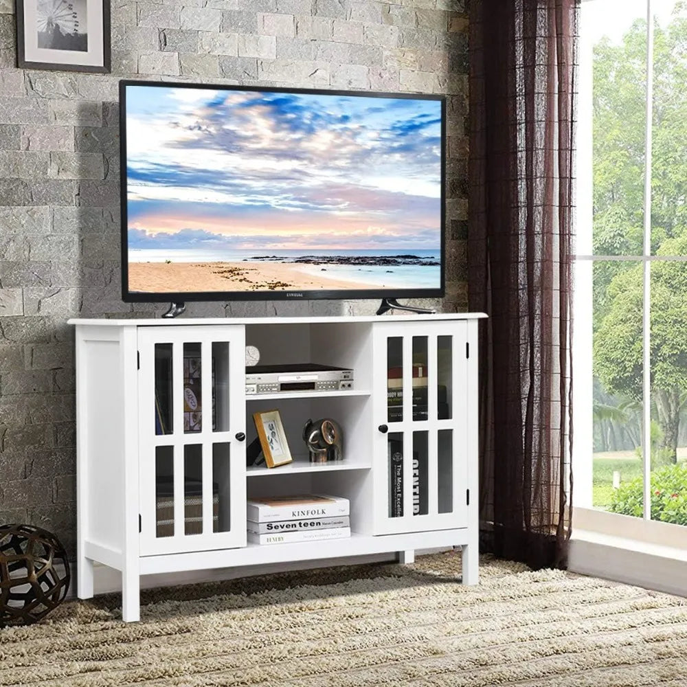 Tangkula White TV Stand