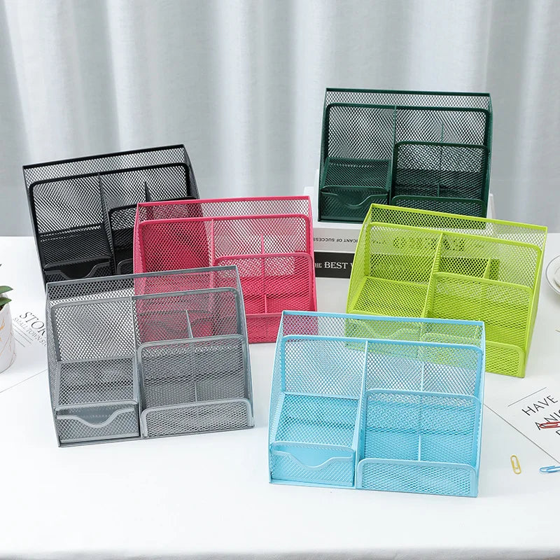 Metal Mesh Desk Organizer Box