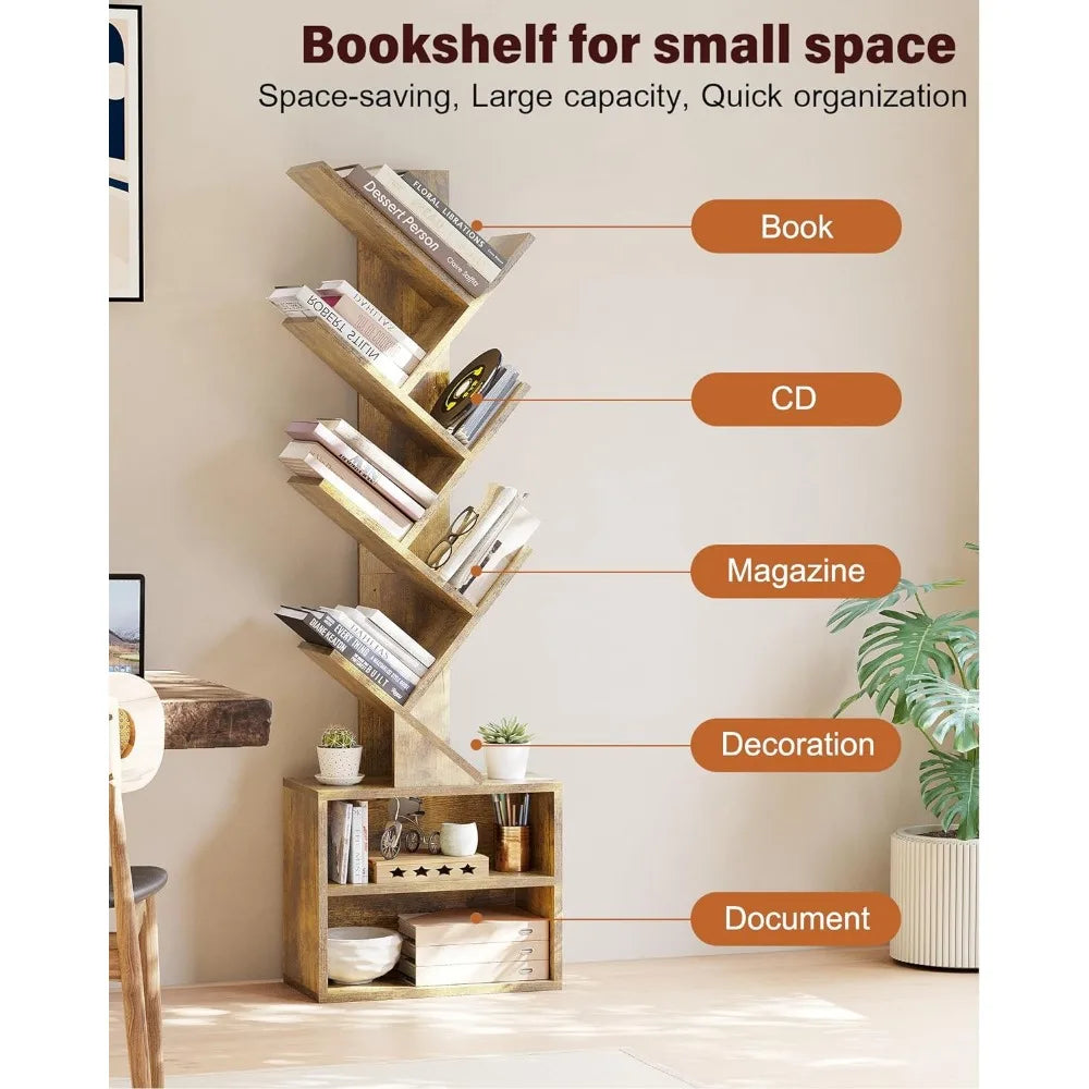 Small Bookcase with Storage Cabinet