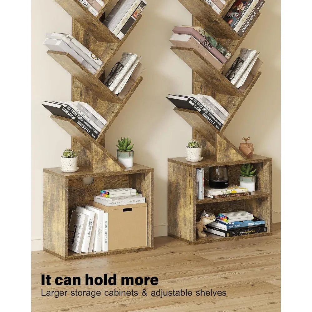 Small Bookcase with Storage Cabinet