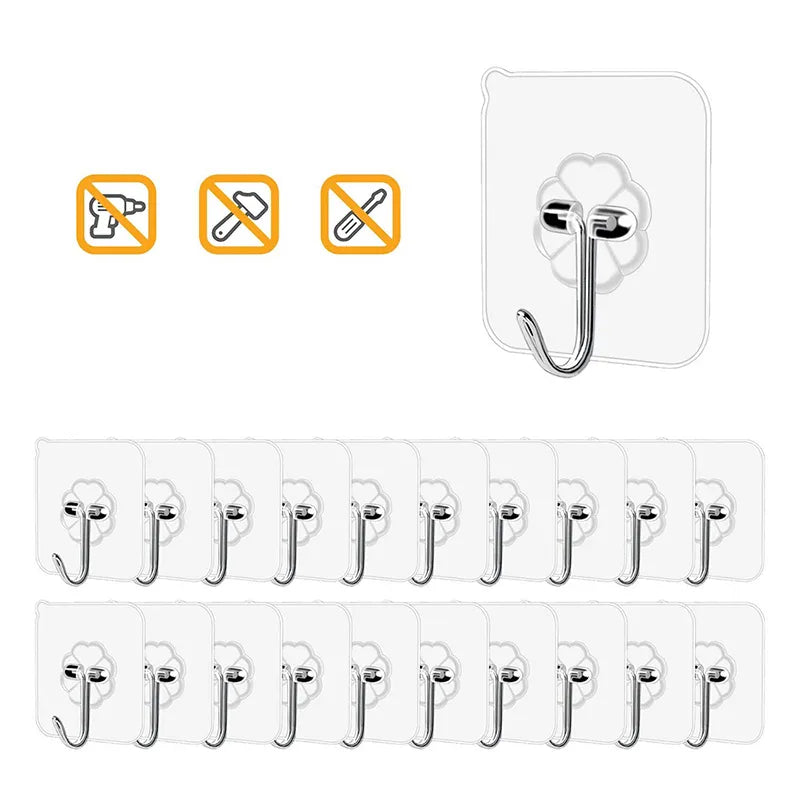 Transparent Self Adhesive Door Wall Hangers Hooks