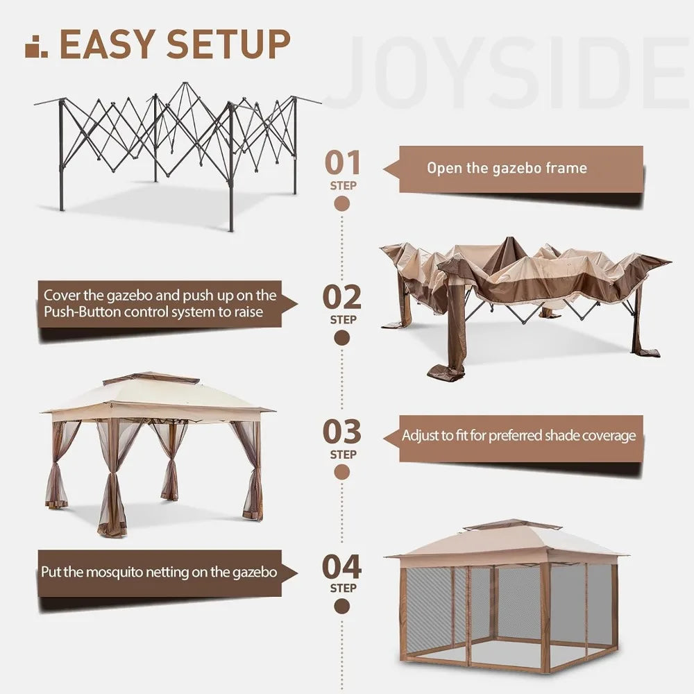 Pop Up Patio Gazebo Canopy Tent with Sidewalls