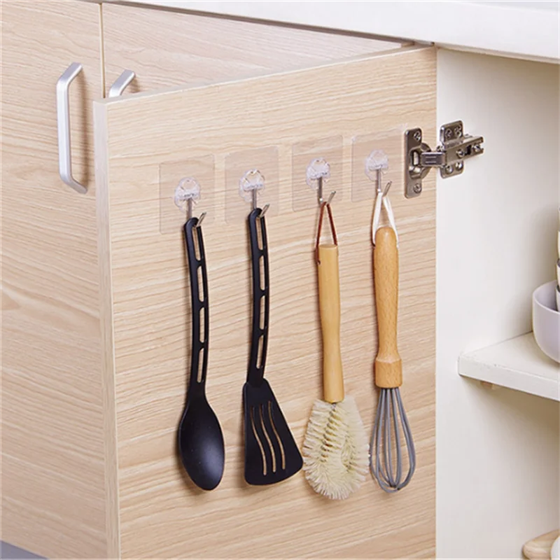 Transparent Self Adhesive Door Wall Hangers Hooks
