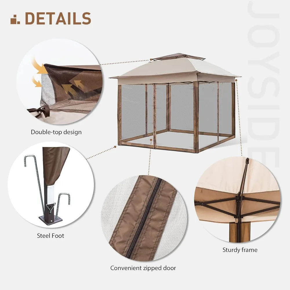 Pop Up Patio Gazebo Canopy Tent with Sidewalls