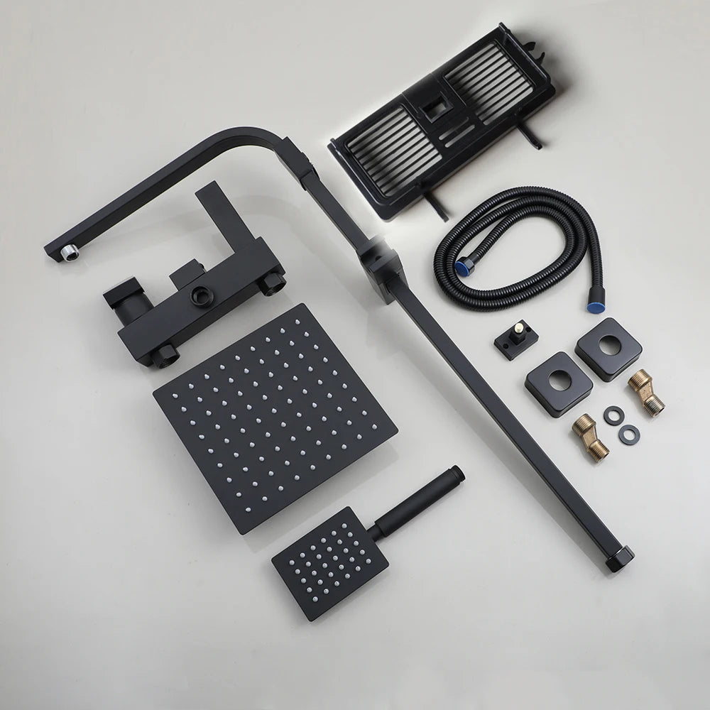 KEMAIDI Rainfall Bathroom Shower Faucet Set