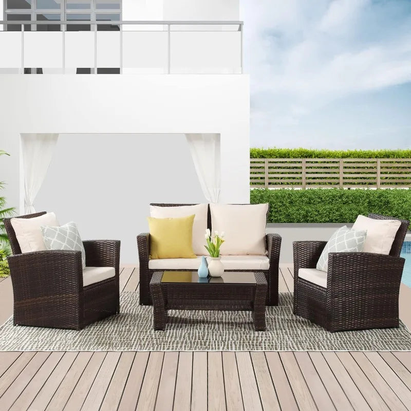 Wisteria Lane 4 Piece Outdoor Patio Furniture Sets