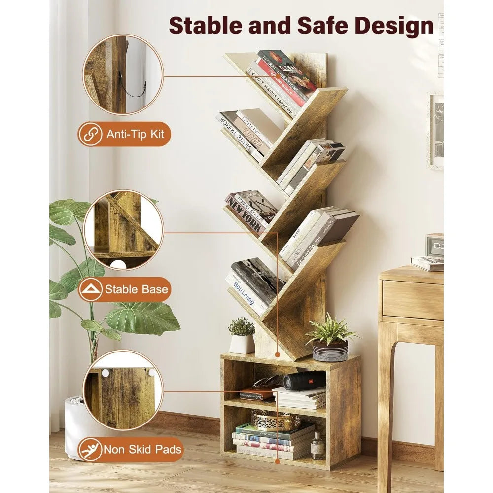 Small Bookcase with Storage Cabinet