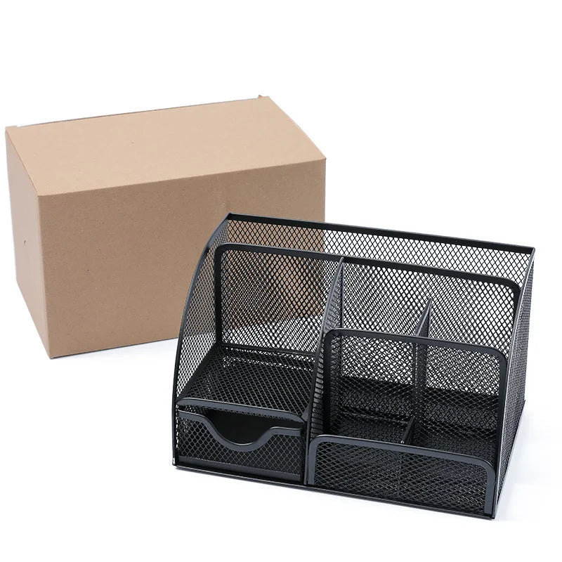 Metal Mesh Desk Organizer Box