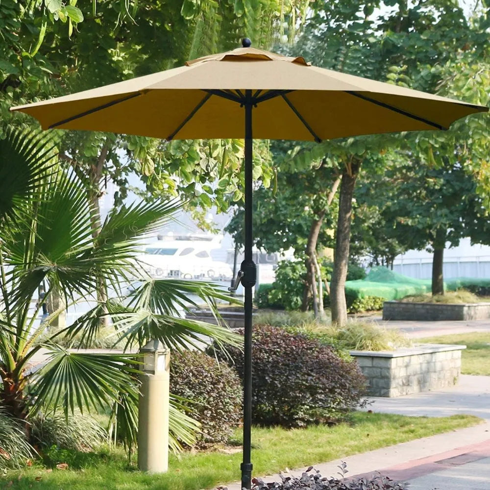 Patio Umbrella with 8 Sturdy Ribs (Tan)