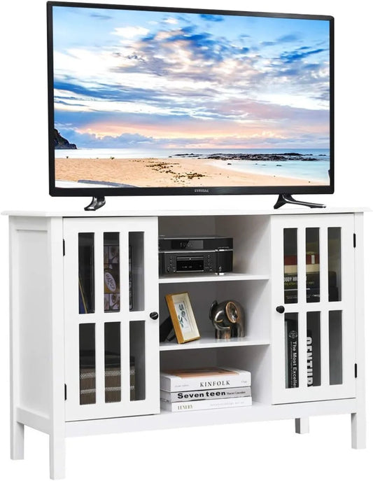 Tangkula White TV Stand